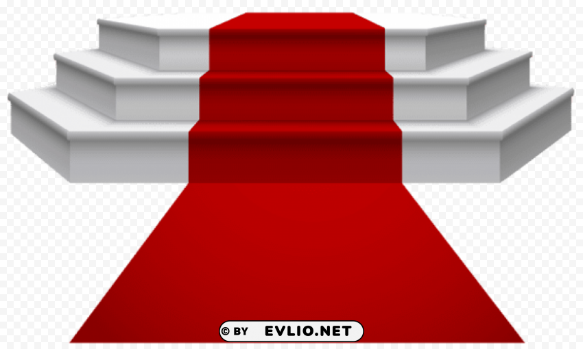 white podium with red carpet Clear Background PNG Isolated Design