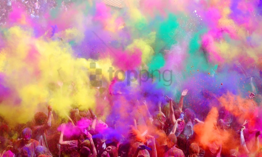 Holi Festival of Colors Alpha channel transparent PNG