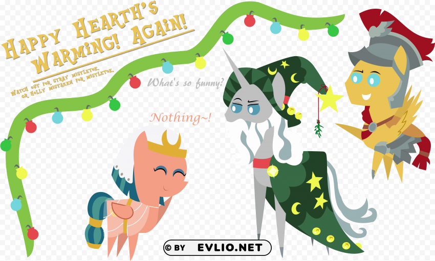 Merry Christmas Mistletoe Pointy Ponies Pony Prank - Star Swirl The Bearded PNG With No Background For Free