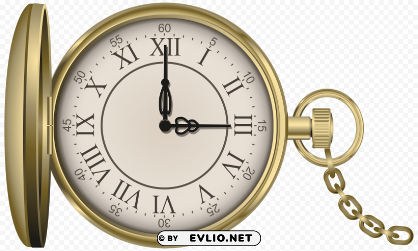 gold pocket watch Isolated Graphic Element in Transparent PNG
