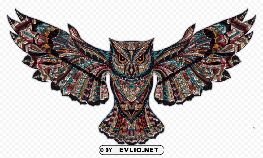 owl plastic art Transparent Background PNG Isolated Character