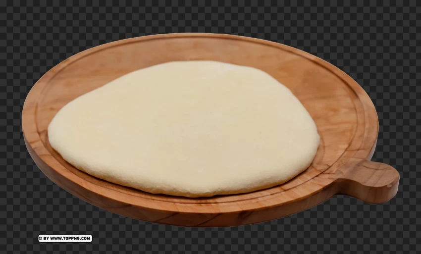 Rustic Wooden Plate with Fresh Dough Transparent Image for Baking PNG graphics with clear alpha channel selection