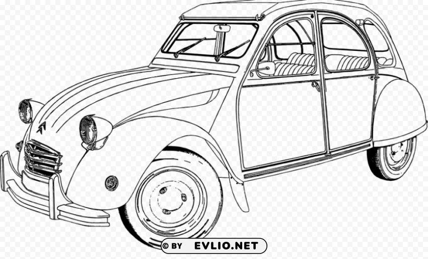 citroen 2cv Transparent PNG Isolated Item with Detail