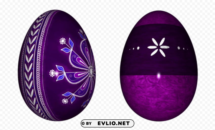 Easter Purple Eggs PNG High Quality