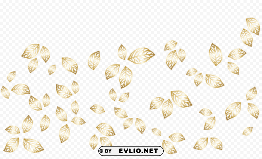 golden decorative leaves vector PNG Image with Clear Background Isolation