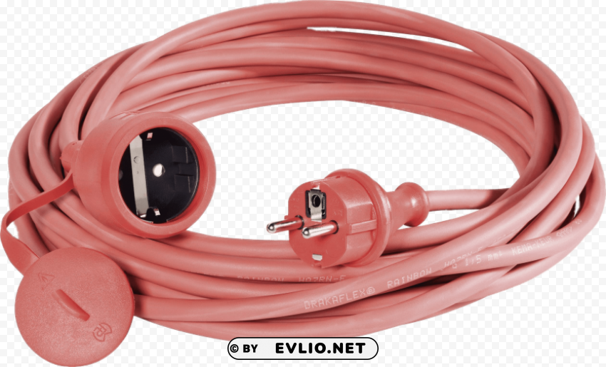 pink eu extension cord PNG Image with Clear Isolation