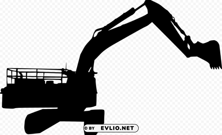 excavator silhouette PNG files with transparent backdrop