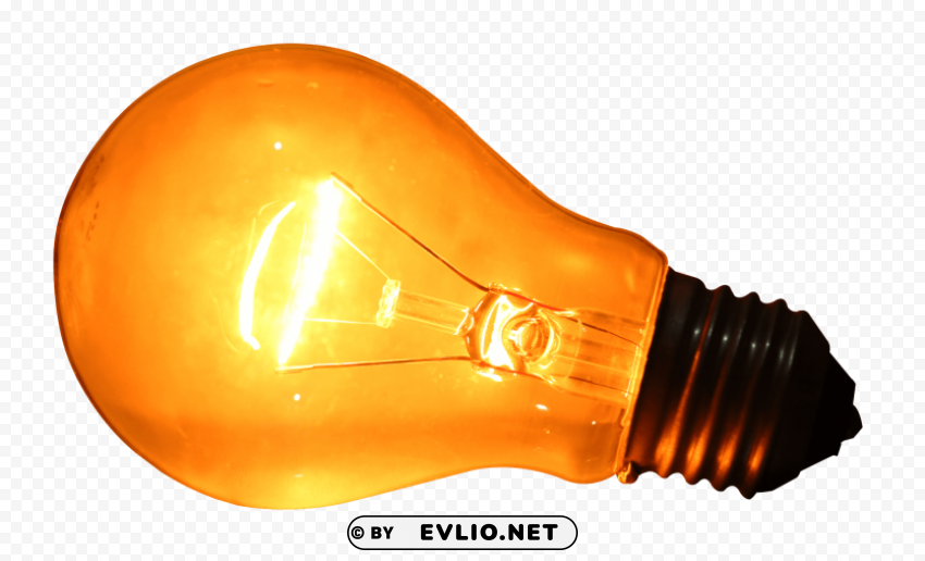 Transparent Background PNG of glowing yellow light bulb PNG with transparent background free - Image ID 03a95db9