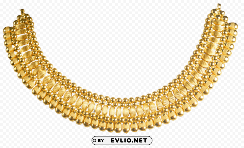 gold necklace PNG Graphic Isolated with Clarity
