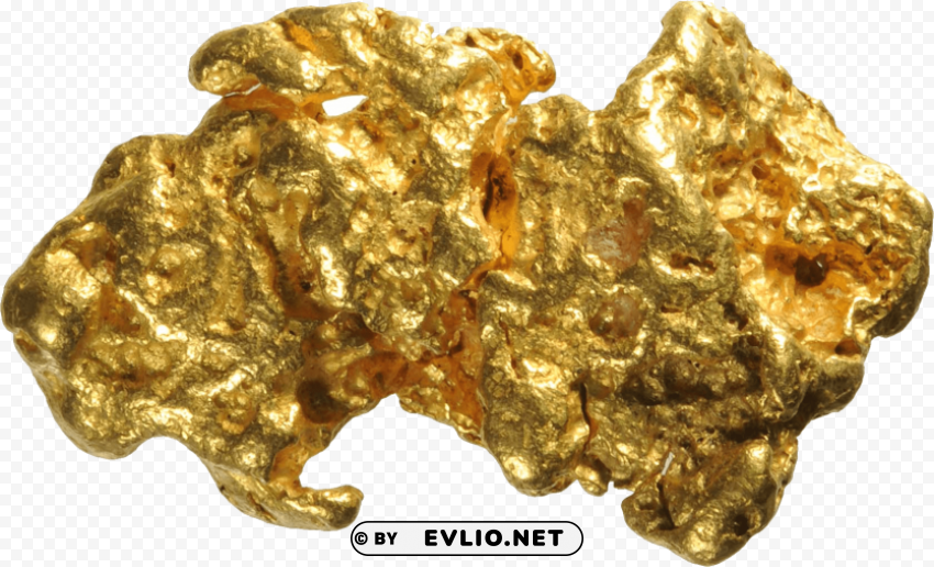 gold nuggets Isolated Illustration on Transparent PNG