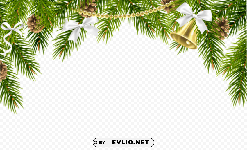 christmas pine decor with ornaments Transparent PNG pictures archive