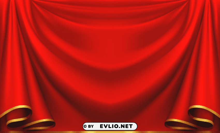 red curtain PNG graphics with transparent backdrop