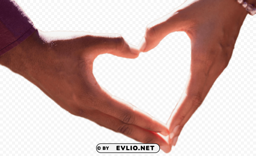 couple forming heart with hands PNG with no bg