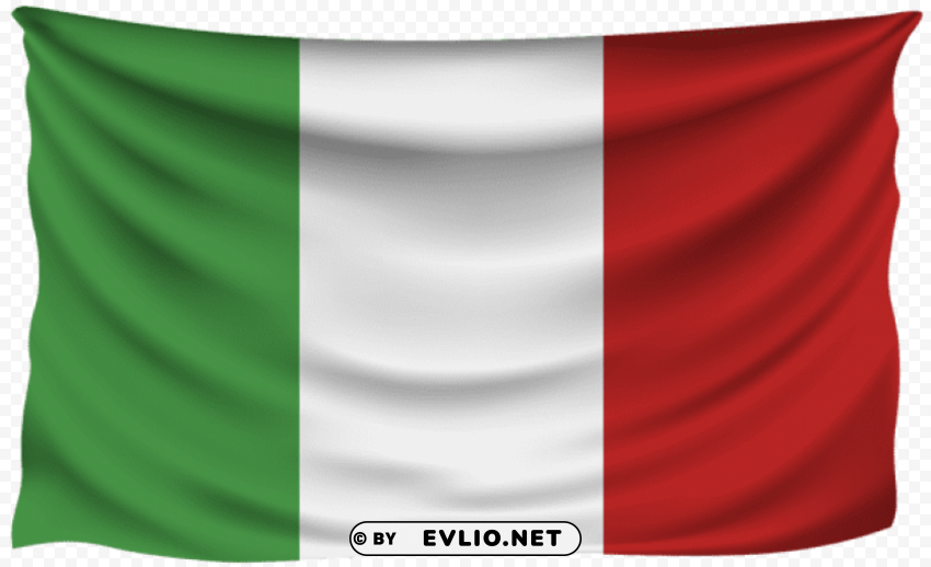 italy wrinkled flag PNG files with clear backdrop assortment
