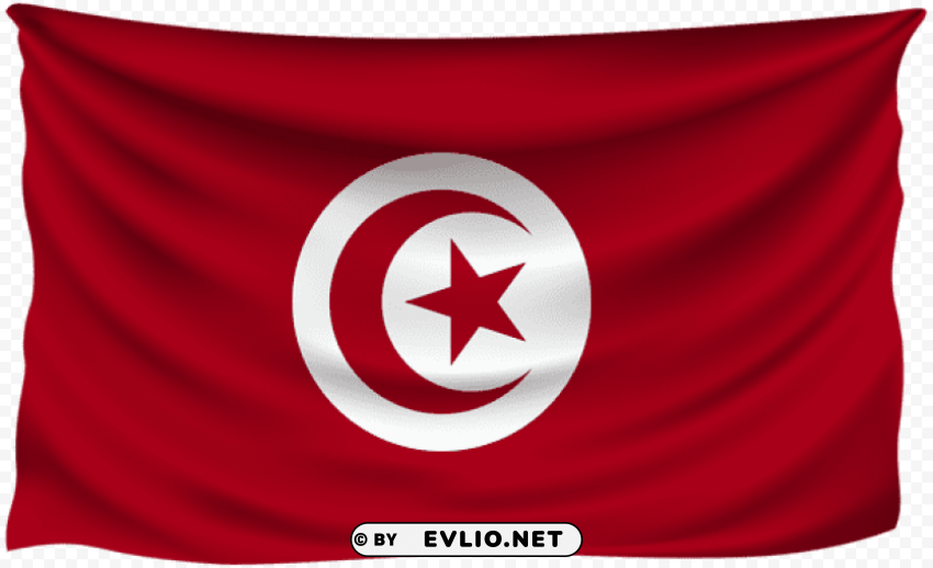 tunisia wrinkled flag Clean Background Isolated PNG Graphic Detail