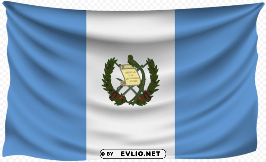 guatemala wrinkled flag Transparent Background Isolation in PNG Image