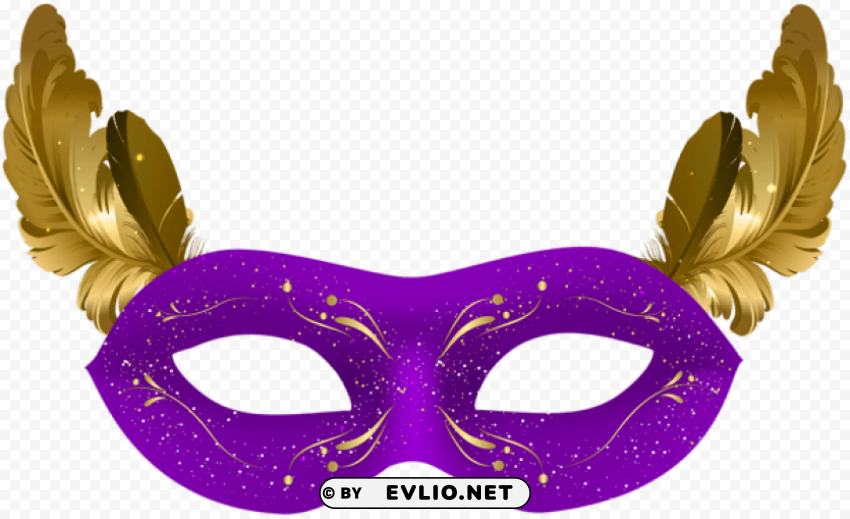 purple carnival mask PNG with alpha channel for download