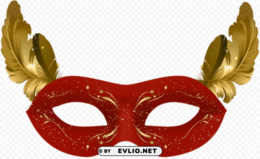 red carnival mask PNG transparent pictures for editing