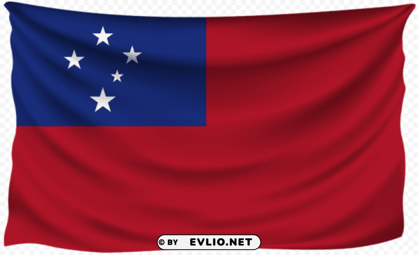 samoa wrinkled flag PNG with isolated background