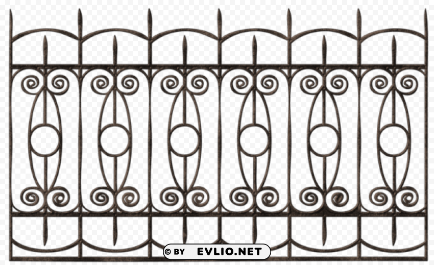 transparent ornamental iron fence Free PNG file