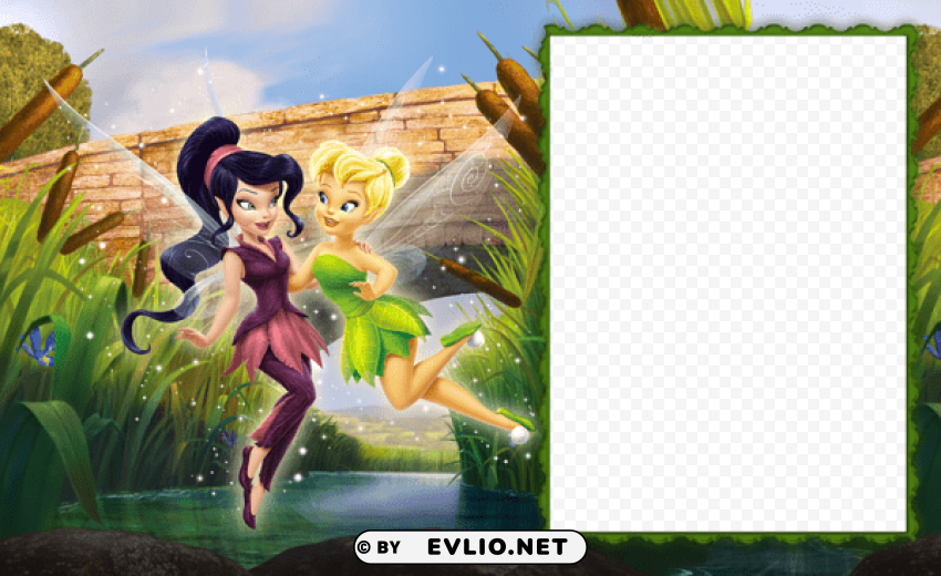 vidia and tinkerbell kids frame Isolated Element on Transparent PNG