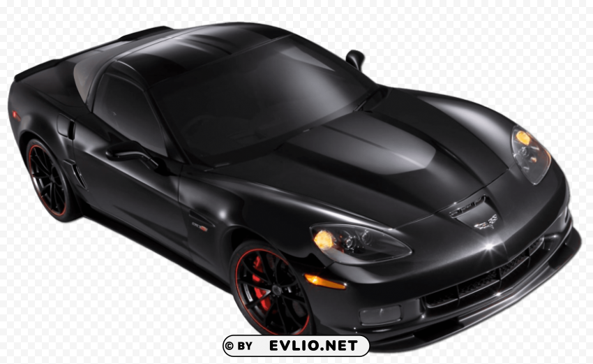 black corvette car Isolated Character on Transparent PNG