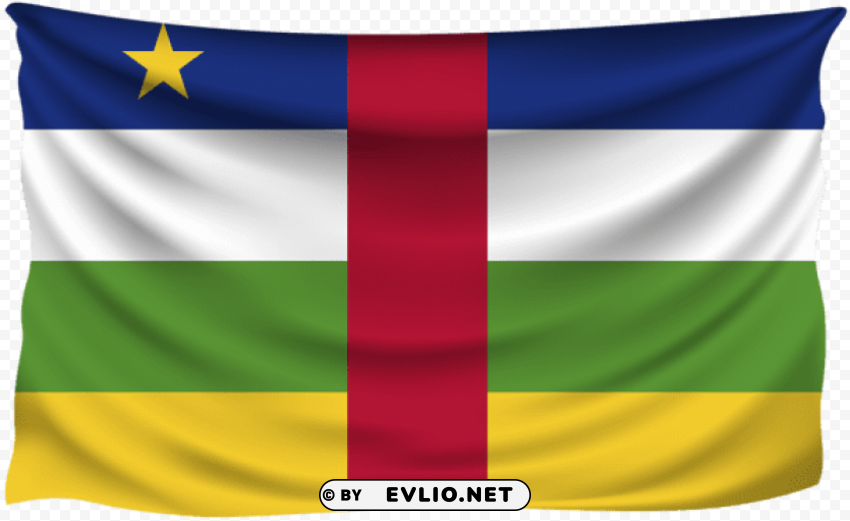 Central African Republic Wrinkled Flag Transparent PNG Images Pack