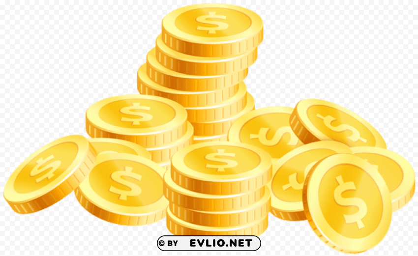 coins Transparent Background Isolated PNG Character