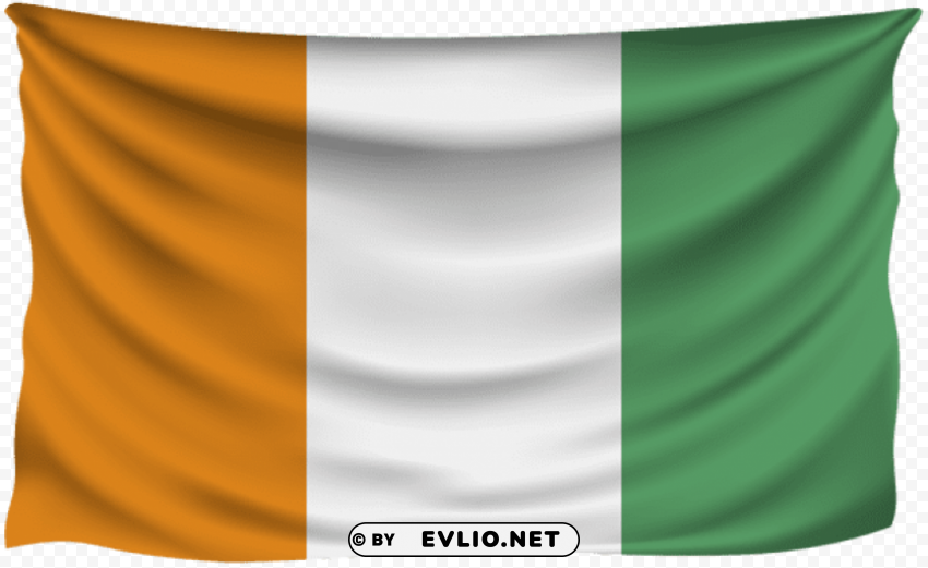 Cote D-ivoire Wrinkled Flag PNG With Transparent Background For Free