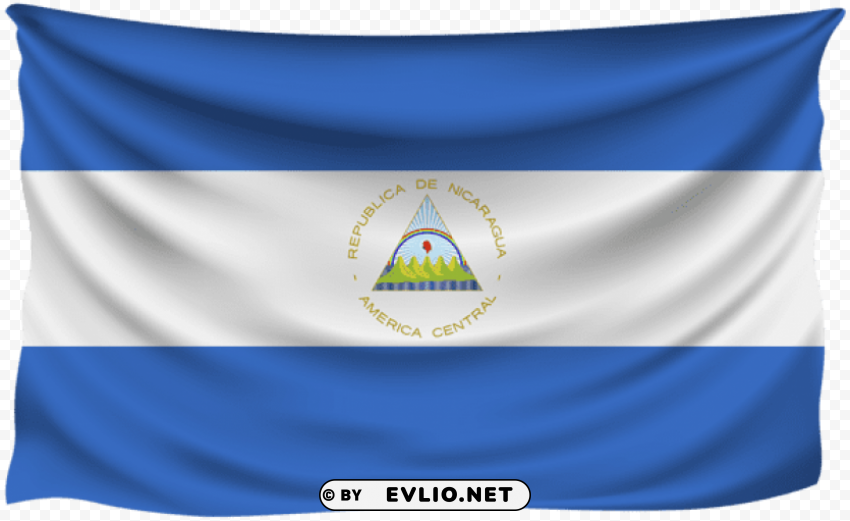 nicaragua wrinkled flag Clear Background PNG Isolated Illustration