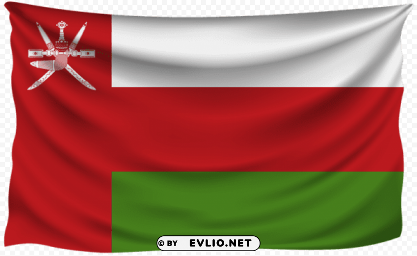 oman wrinkled flag PNG with no registration needed