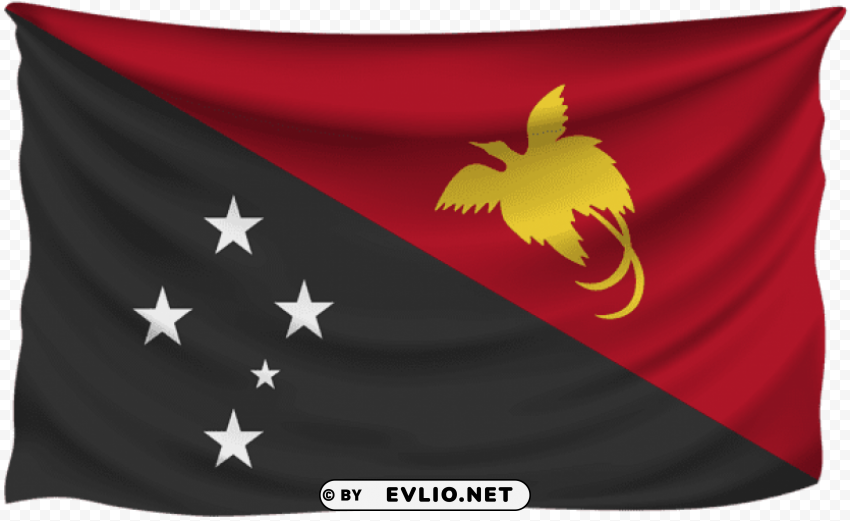 papua new guinea wrinkled flag Clear PNG