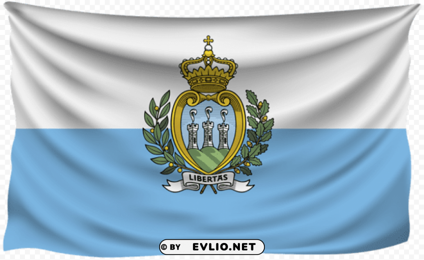 san marino wrinkled flag PNG with Isolated Transparency