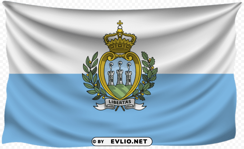 San Marino Wrinkled Flag PNG With Isolated Transparency