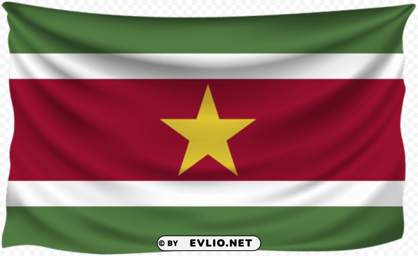 suriname wrinkled flag Clear Background Isolated PNG Icon