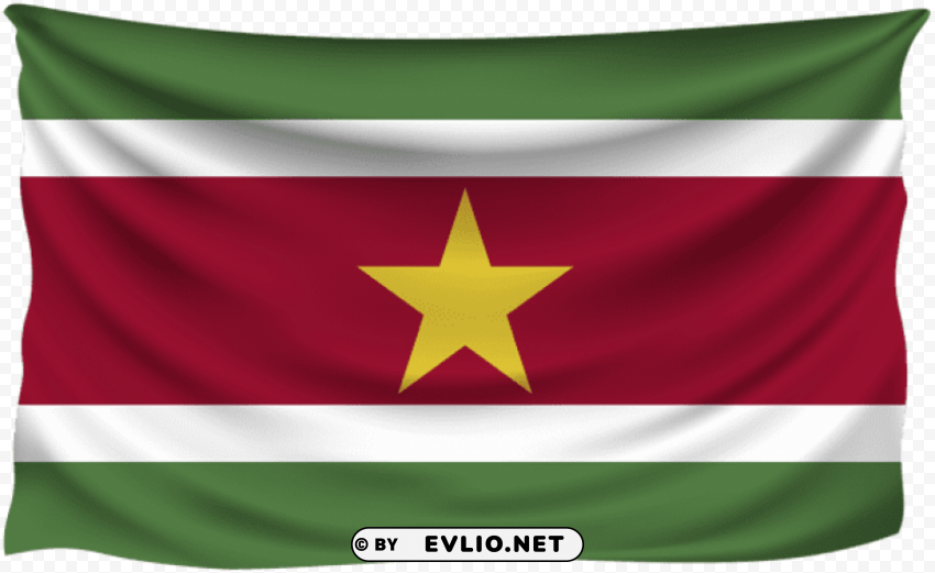 Suriname Wrinkled Flag Clear Background Isolated PNG Icon