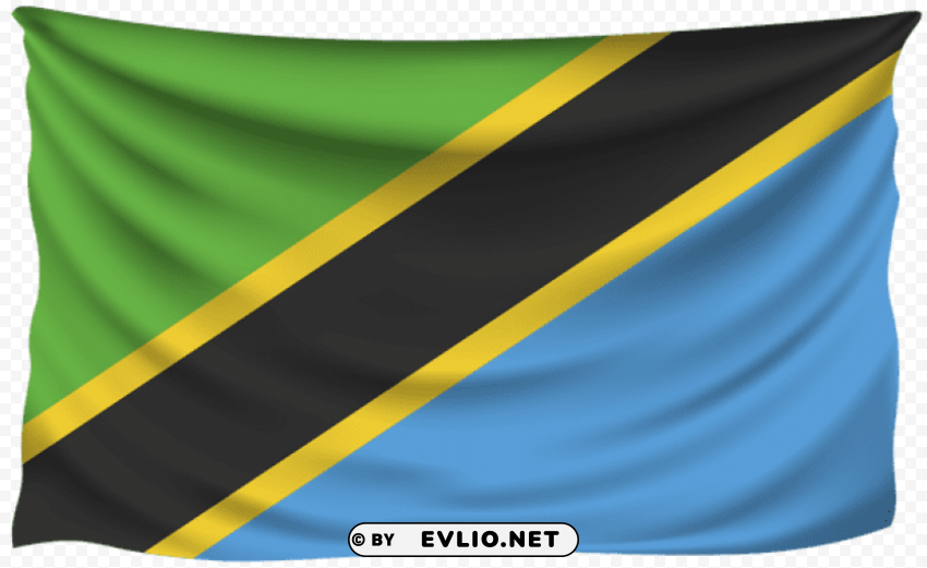 tanzania wrinkled flag Transparent PNG Isolated Illustrative Element