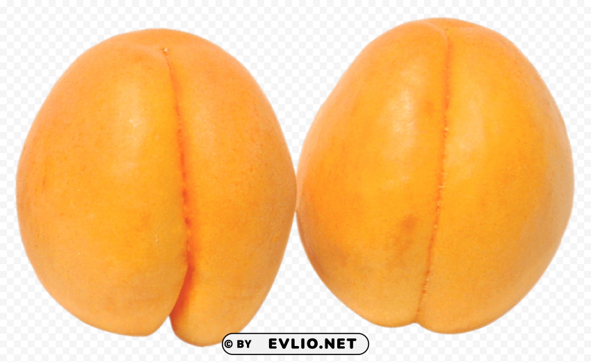 Two Apricots PNG Illustration Isolated on Transparent Backdrop