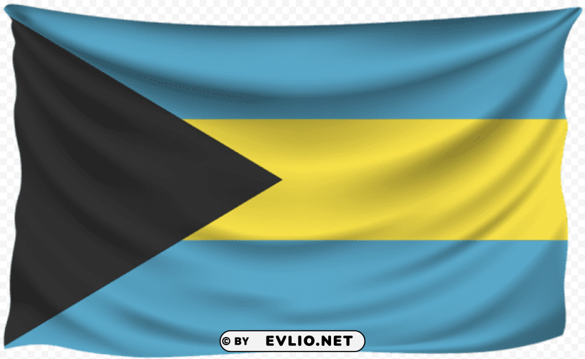 bahamas wrinkled flag Transparent PNG Image Isolation