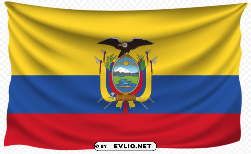 ecuador wrinkled flag Transparent PNG images for design