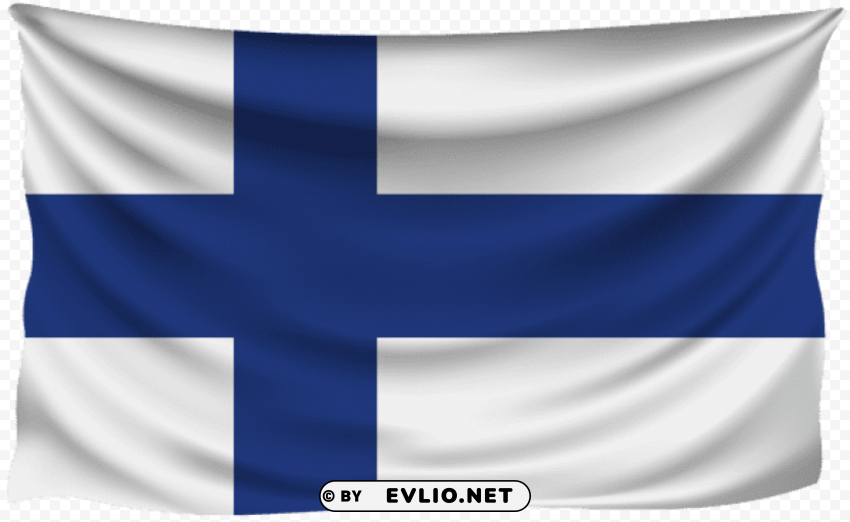 finland wrinkled flag Isolated Item on Clear Transparent PNG