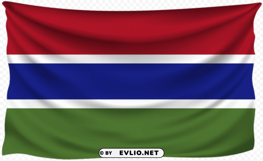 gambia wrinkled flag Transparent Background Isolated PNG Character