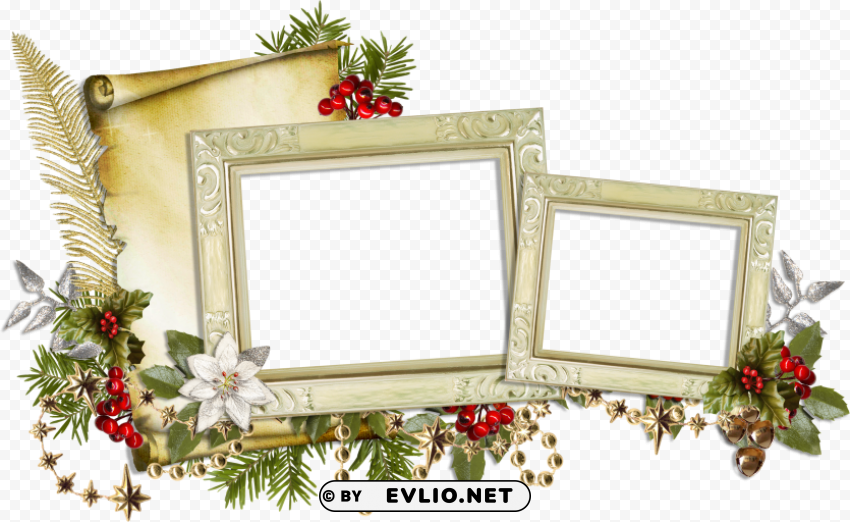 icture frames photography art christmas transprent - christmas collage frame High Resolution PNG Isolated Illustration