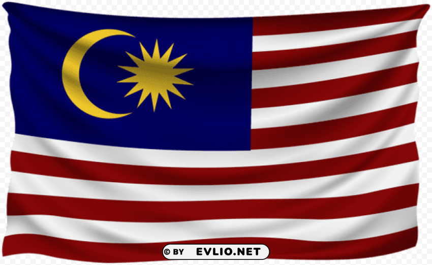 malaysia wrinkled flag PNG pictures without background