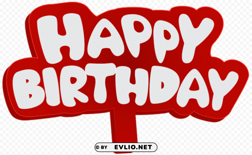 Red Happy Birthday Sign Isolated Item On Clear Transparent PNG