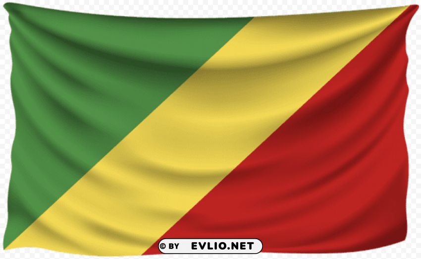 republic of the congo wrinkled flag High Resolution PNG Isolated Illustration