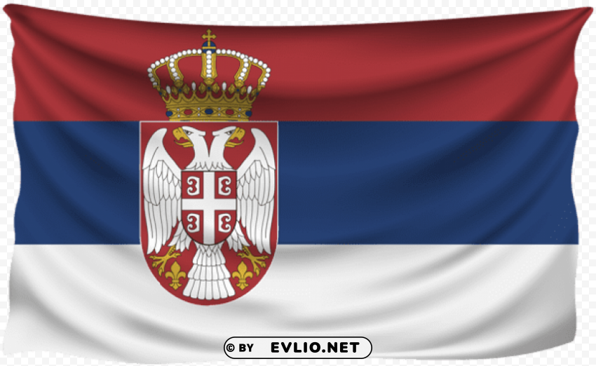 Serbia Wrinkled Flag PNG Art