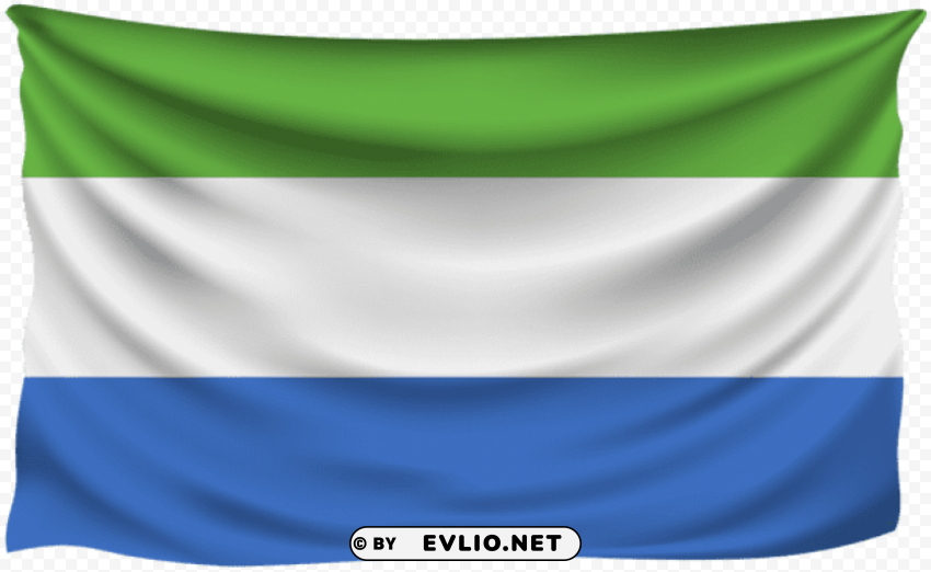 sierra leone wrinkled flag PNG with no background free download