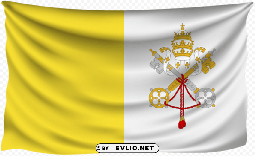 Vatican City Wrinkled Flag PNG Files With Clear Background Collection