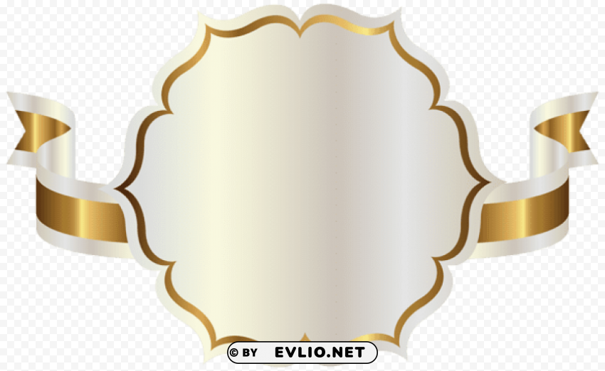 white label with gold ribbon ClearCut Background Isolated PNG Graphic Element